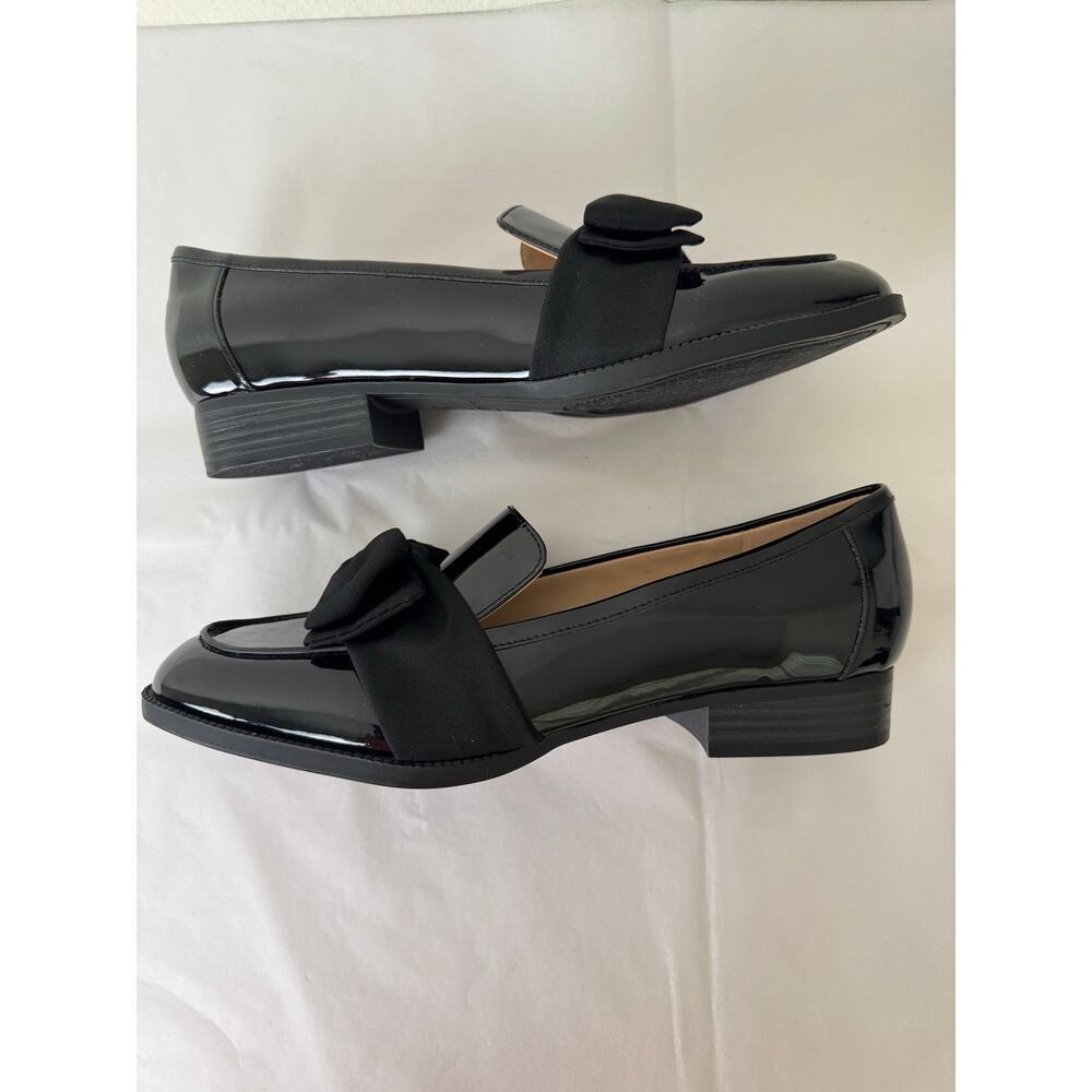 Bandolino Lindio Patent Loafers Grosgrain Bow Black Slip On Shoes 8.5 - Picture 7 of 13